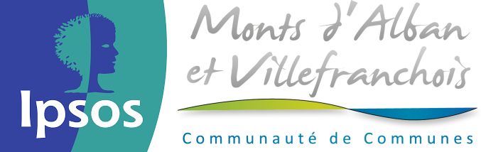 Logos Ipsos et Communauté de communes Monts d'Alban et Villefranchois Logos Ipsos et Communauté de communes Monts d'Alban et Villefranchois
