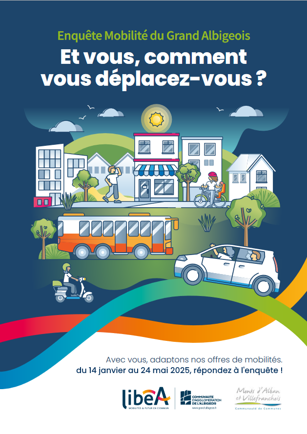 Enquête Mobilité 2025 - Couverture du flyer Enquête Mobilité 2025 - Couverture du flyer