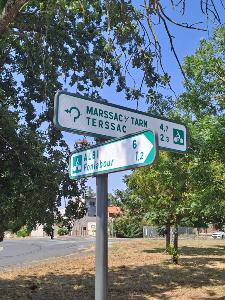 Panneaux directionnels - Jalonnement cyclable - Marssac-sur-Tarn, Terssac, Albi
